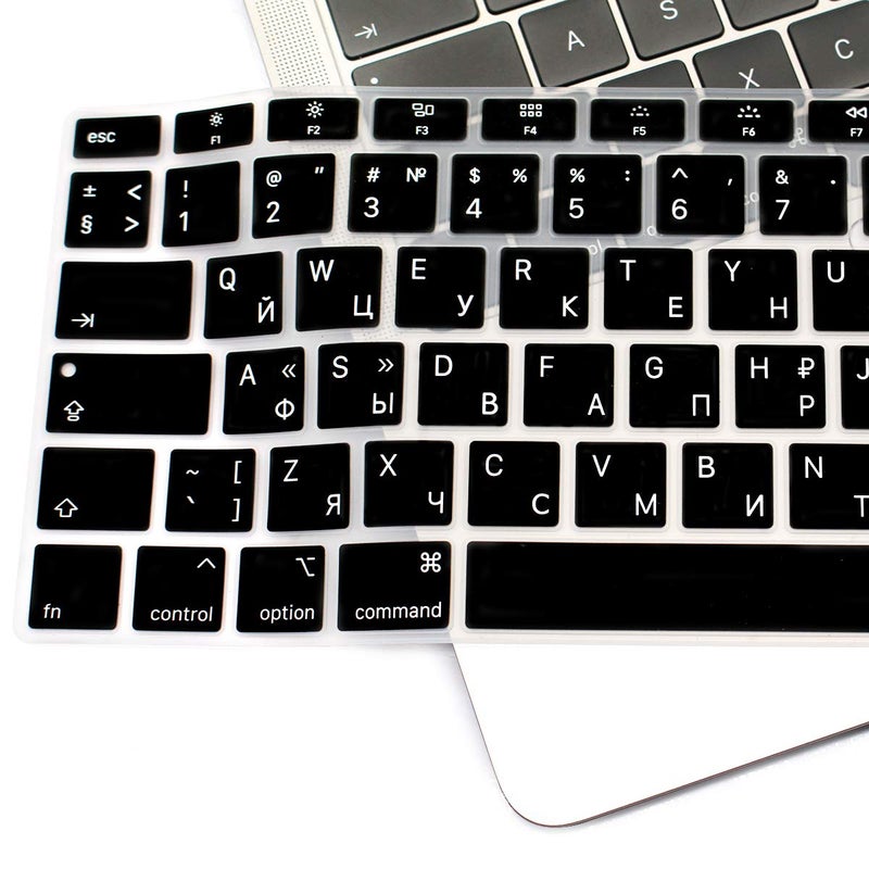 HRH Russian Language Silicone Keyboard Cover Skin for MacBook Air 13 Inch 2018 Release A1932 with Retina Display and Touch ID,European Layout - Image 3